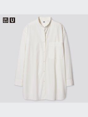 NWT Uniqlo U Oversized Long-Sleeve Shirt in 01 Off White